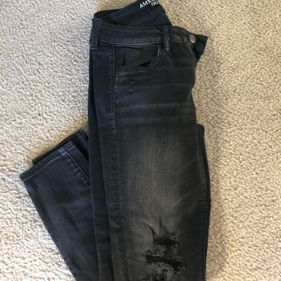 American Eagle Outfitters Denim - Black Ripped Jeans